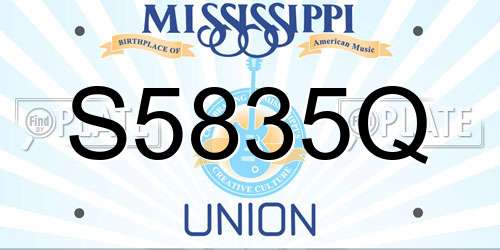 S5835Q Mississippi License Plate