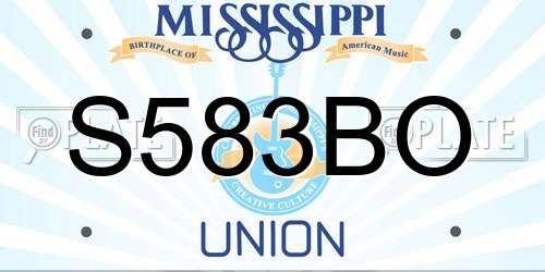 S583BO Mississippi License Plate