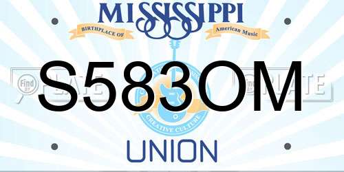 S583OM Mississippi License Plate