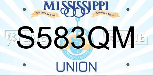 S583QM Mississippi License Plate