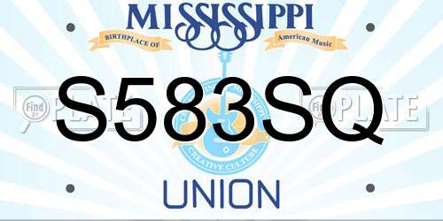 S583SQ Mississippi License Plate