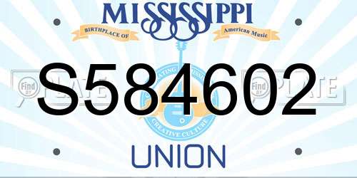 S584602 Mississippi License Plate