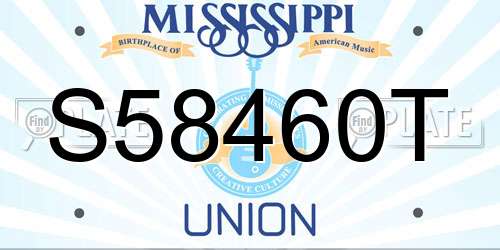 S58460T Mississippi License Plate