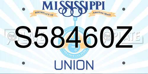 S58460Z Mississippi License Plate