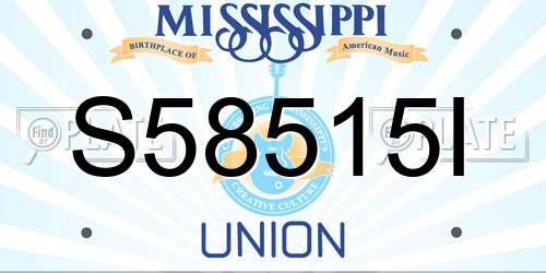 S58515I Mississippi License Plate