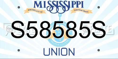 S58585S Mississippi License Plate