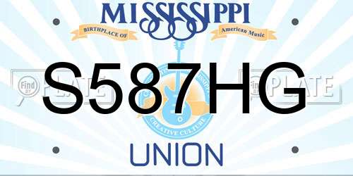 S587HG Mississippi License Plate