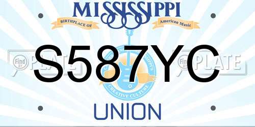 S587YC Mississippi License Plate