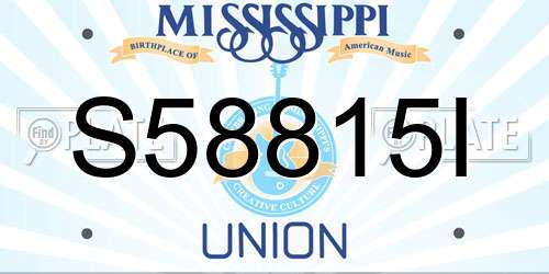 S58815I Mississippi License Plate