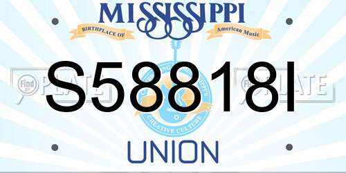S58818I Mississippi License Plate
