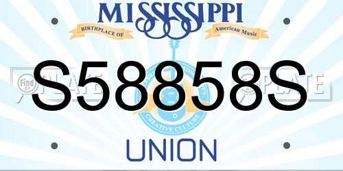 S58858S Mississippi License Plate