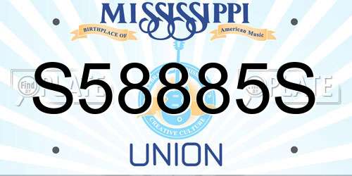 S58885S Mississippi License Plate