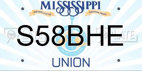S58BHE Mississippi License Plate