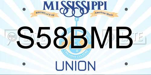 S58BMB Mississippi License Plate