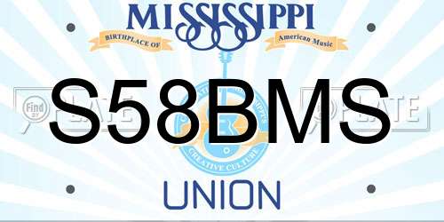 S58BMS Mississippi License Plate