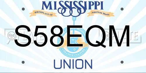 S58EQM Mississippi License Plate