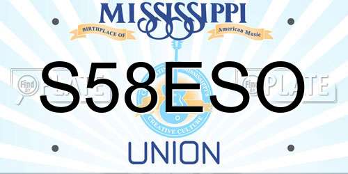 S58ESO Mississippi License Plate