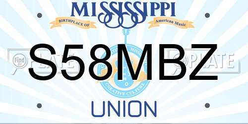 S58MBZ Mississippi License Plate