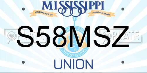 S58MSZ Mississippi License Plate