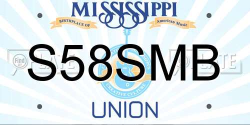 S58SMB Mississippi License Plate