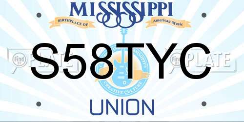 S58TYC Mississippi License Plate