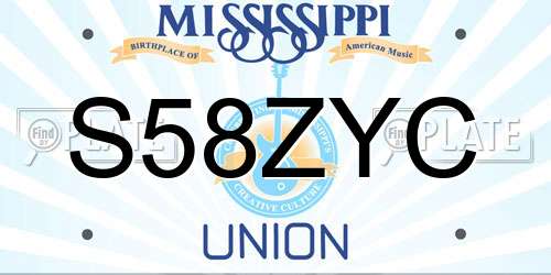 S58ZYC Mississippi License Plate