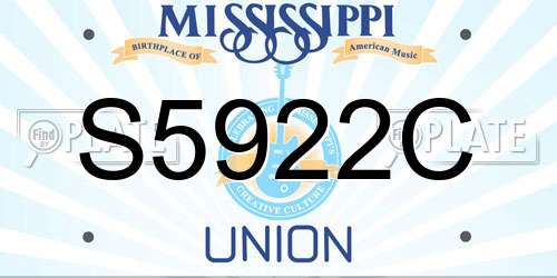 S5922C Mississippi License Plate