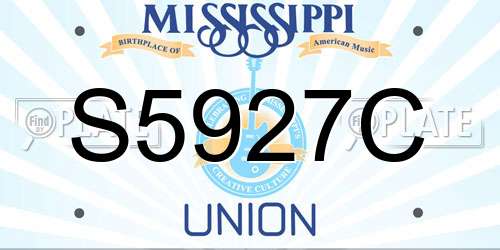 S5927C Mississippi License Plate