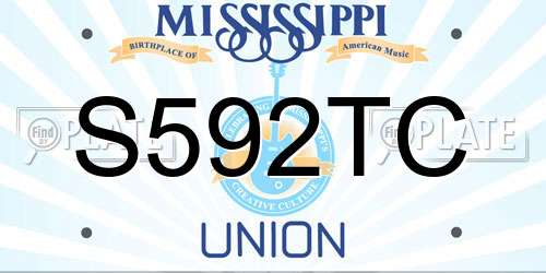 S592TC Mississippi License Plate