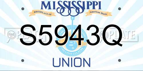 S5943Q Mississippi License Plate