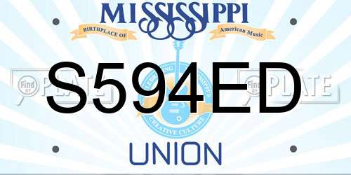 S594ED Mississippi License Plate