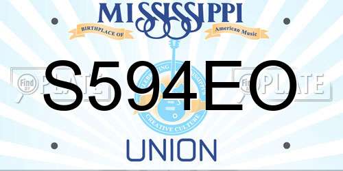 S594EO Mississippi License Plate