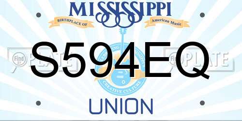 S594EQ Mississippi License Plate