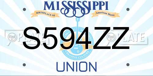 S594ZZ Mississippi License Plate
