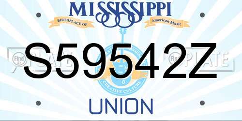 S59542Z Mississippi License Plate