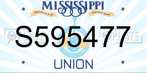S595477 Mississippi License Plate