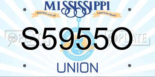 S5955O Mississippi License Plate