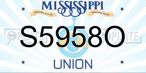 S5958O Mississippi License Plate