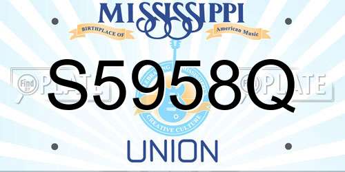 S5958Q Mississippi License Plate