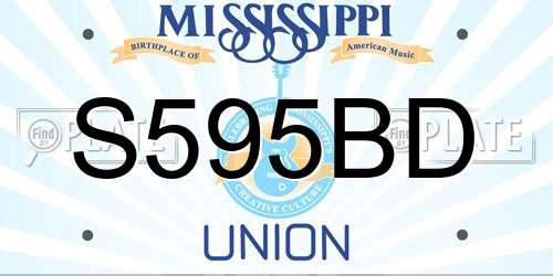 S595BD Mississippi License Plate