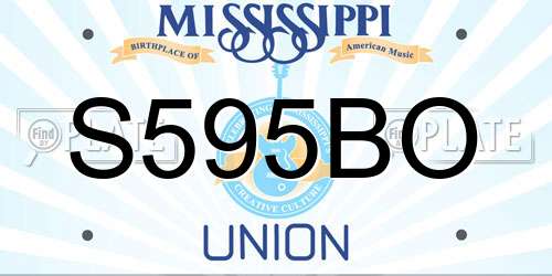 S595BO Mississippi License Plate