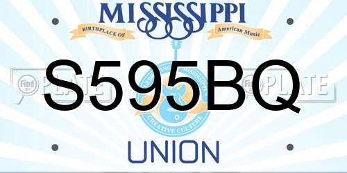 S595BQ Mississippi License Plate