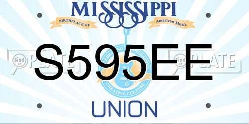 S595EE Mississippi License Plate