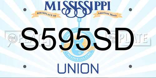 S595SD Mississippi License Plate