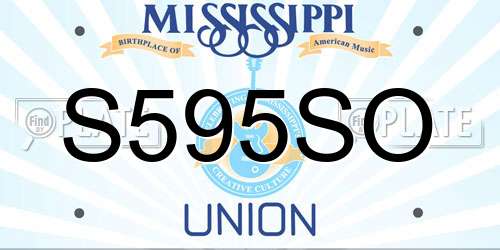 S595SO Mississippi License Plate