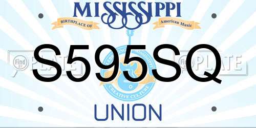 S595SQ Mississippi License Plate
