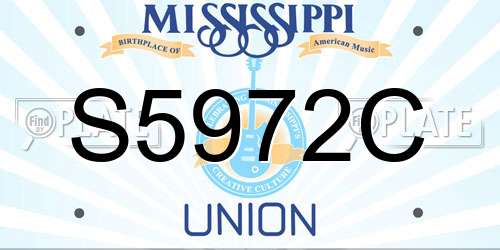 S5972C Mississippi License Plate