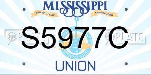 S5977C Mississippi License Plate