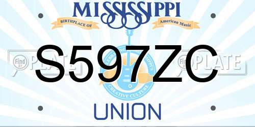 S597ZC Mississippi License Plate