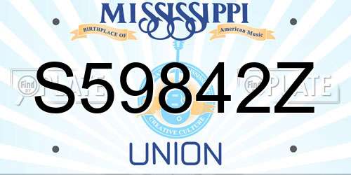 S59842Z Mississippi License Plate